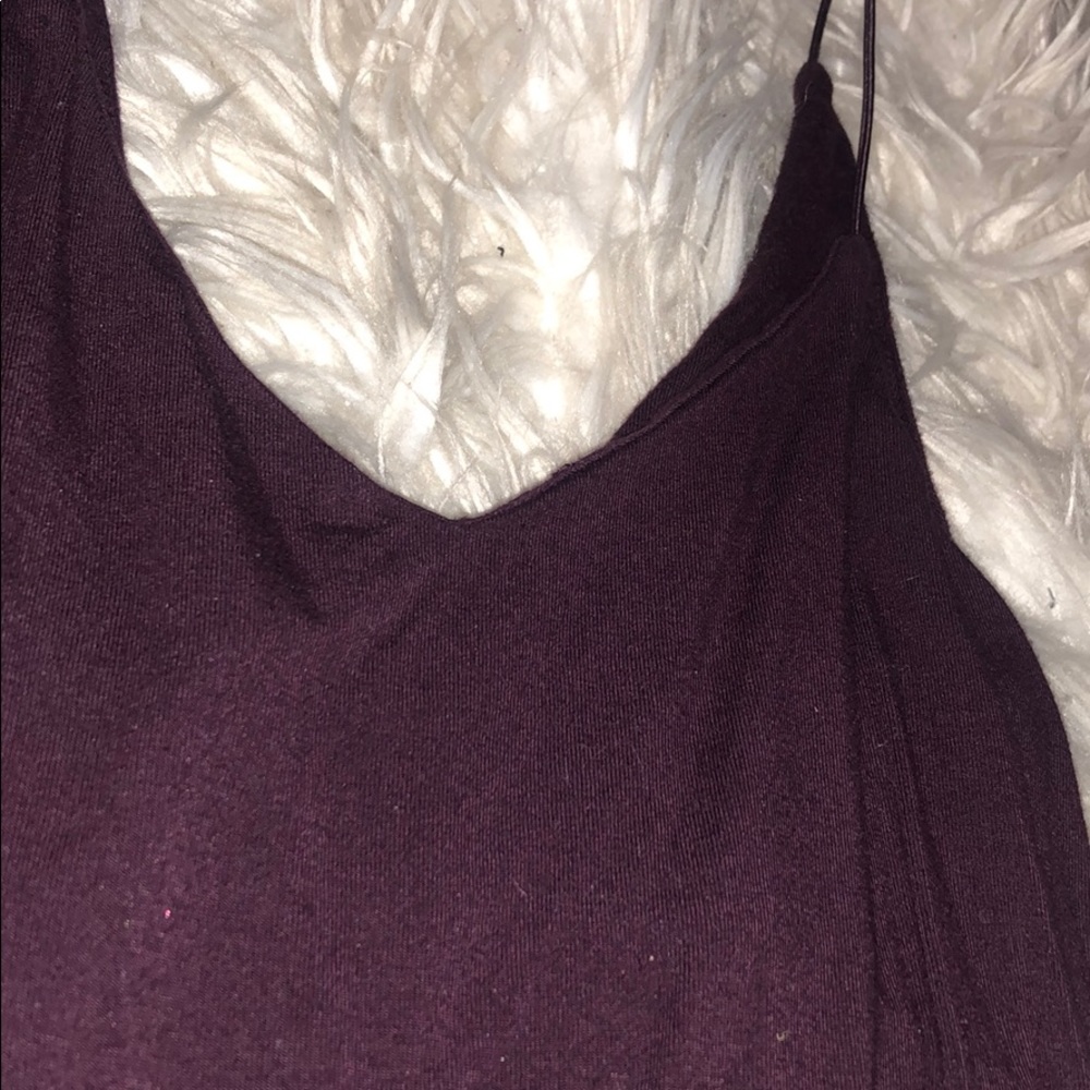 Low back dark purple tank top